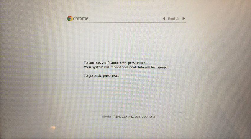Datorskärmen visar ett meddelande.