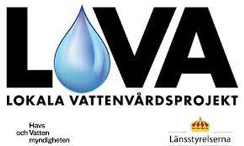 Logotyp med texten: LOVA Lokala vattenvårdsprojekt. Havs och vattenmyndigheten och Länsstyrelserna.